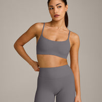 SoftMotion™ Strappy Sports Bra with Grey Logo | Ash Grey