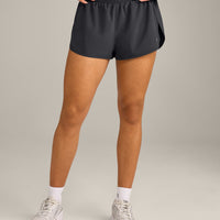 AirMove™ Lined Shorts 3" with Reflective Logo | Coal