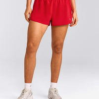 AirMove™ Lined Shorts 3" with Reflective Logo | Fiery Red
