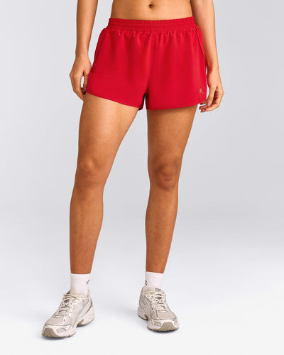 AirMove™ Lined Shorts 3" with Reflective Logo | Fiery Red