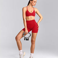 EasyLift™ Ultra Minimal Bralette with Grey Logo | Fiery Red
