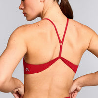 EasyLift™ Ultra Minimal Bralette with Grey Logo | Fiery Red