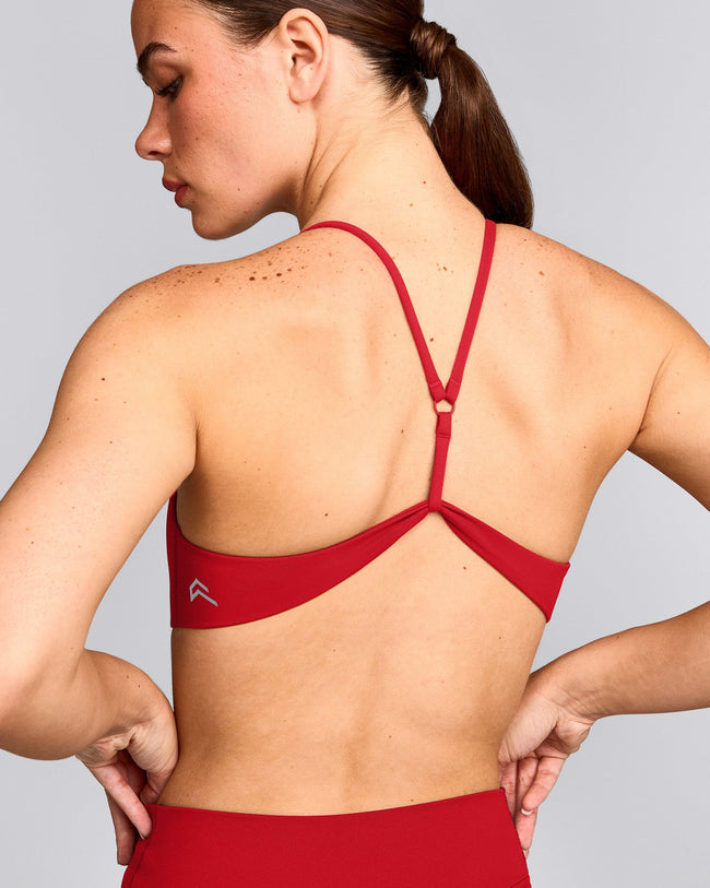 EasyLift™ Ultra Minimal Bralette with Grey Logo | Fiery Red