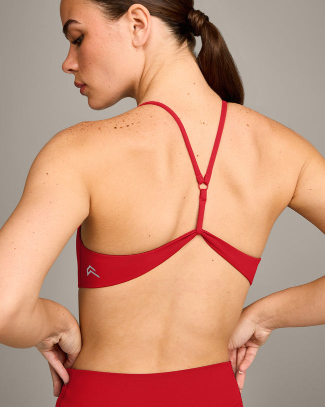 EasyLift™ Ultra Minimal Bralette with Grey Logo | Fiery Red