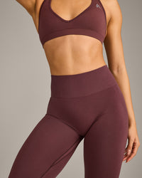 EffortlessLift™ Seamless Leggings with Grey Logo | Velvet Mocha
