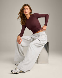 Mellow™ Motion Crew Neck Long Sleeve Top | Light Velvet Mocha