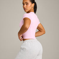Mellow™ Motion Crew Neck Mid Top | Chalk Pink