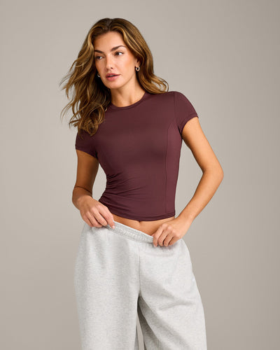 Mellow™ Motion Crew Neck Top | Light Velvet Mocha