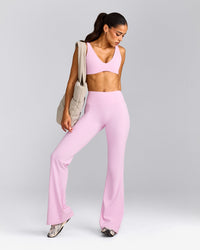 SoftMotion™ Flared Bottoms with Grey Logo | Chalk Pink