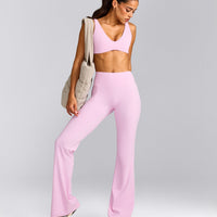 SoftMotion™ Flared Bottoms with Grey Logo | Chalk Pink