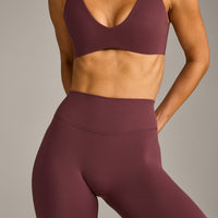SoftMotion™ High Waisted Leggings with Grey Logo | Velvet Mocha