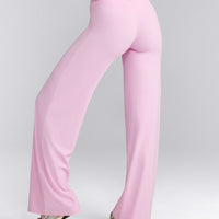 SoftMotion™ Straight Leg Bottoms with Grey Logo | Chalk Pink