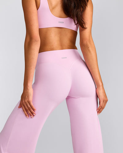 SoftMotion™ Straight Leg Bottoms with Grey Logo | Chalk Pink