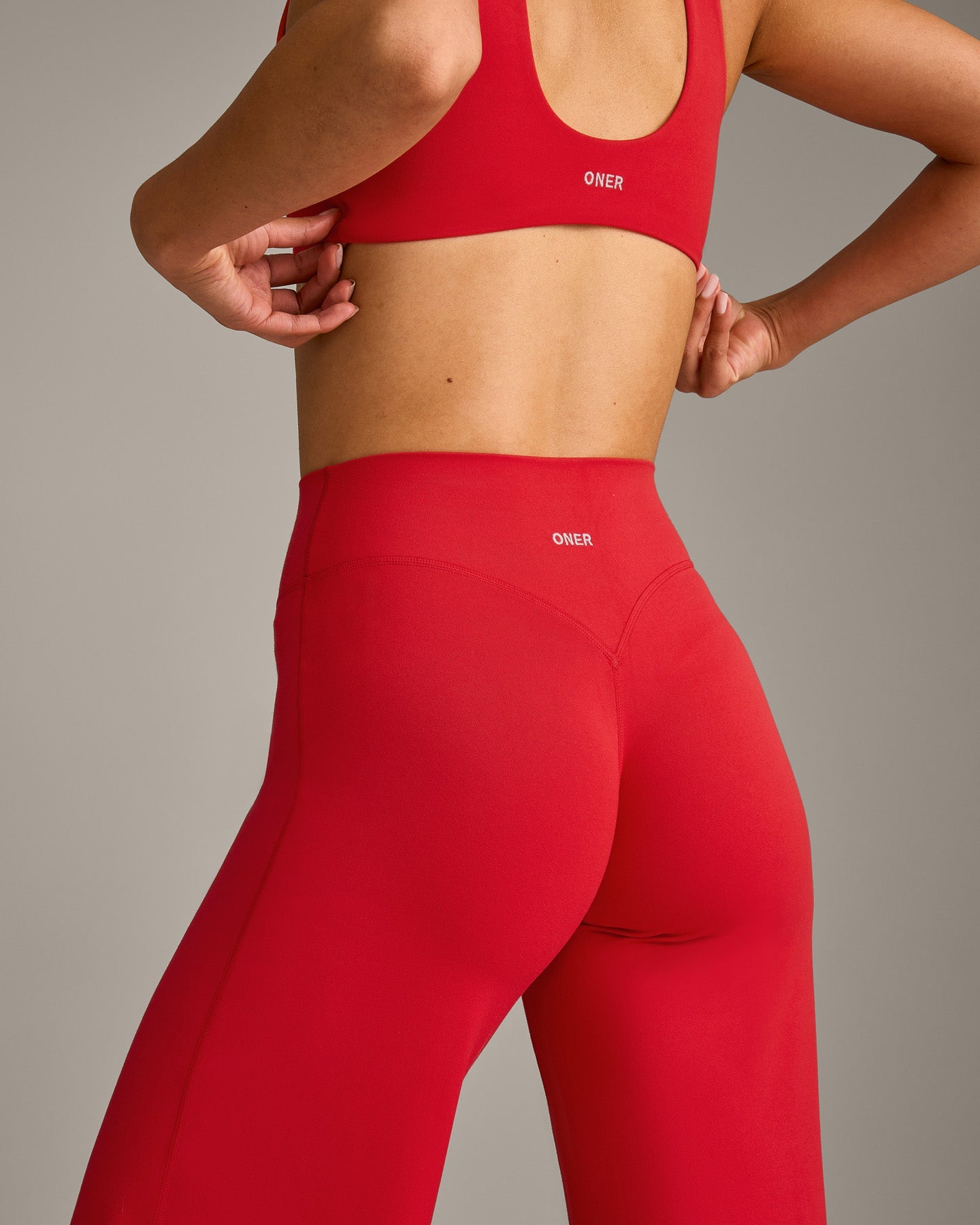 SoftMotion™ Straight Leg Bottoms with Grey Logo | Fiery Red