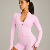 SoftMotion™ Mid Jacket with Grey Logo | Chalk Pink