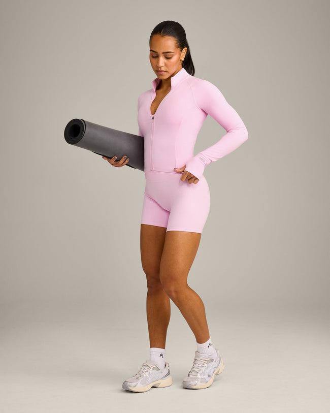 SoftMotion™ Mid Jacket with Grey Logo | Chalk Pink