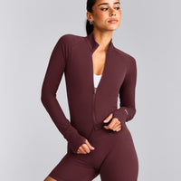 SoftMotion™ Mid Jacket with Grey Logo | Velvet Mocha