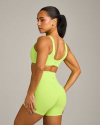 SoftMotion™ Scoop Back Bralette with Grey Logo | Citrus Green