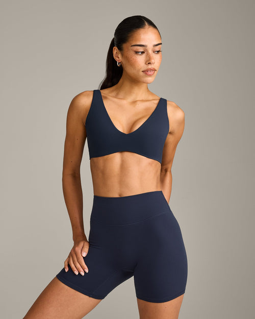Oner Modal SoftMotion™ Scoop Back Bralette with Grey Logo | True Blue