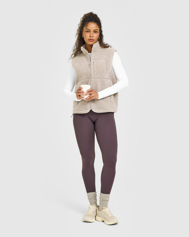 Fleece Gilet with Chest Pocket | Warm Sand