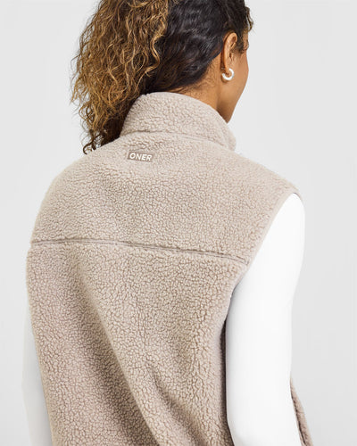 Fleece Gilet with Chest Pocket | Warm Sand
