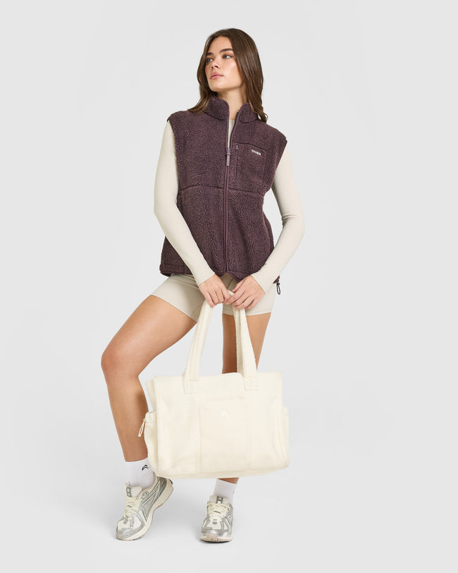 Fleece Gilet with Chest Pocket | Umber Brown