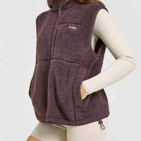 Fleece Gilet with Chest Pocket | Umber Brown
