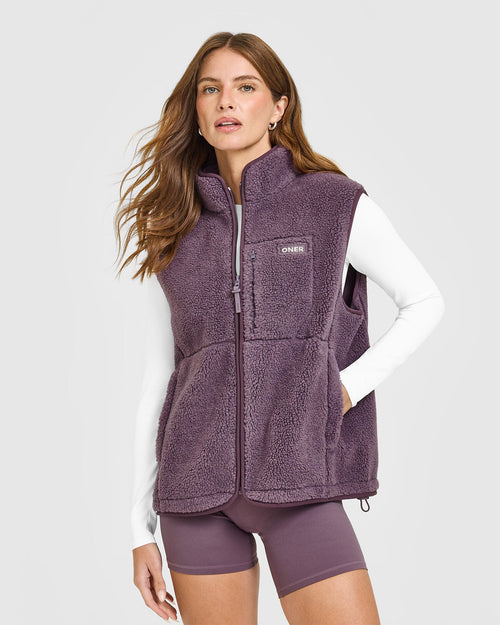 Oner Modal Fleece Gilet with Chest Pocket | Vintage Purple