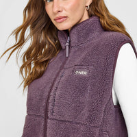Fleece Gilet with Chest Pocket | Vintage Purple