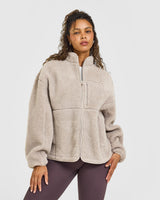 Fleece Jacket with Chest Pocket | Warm Sand