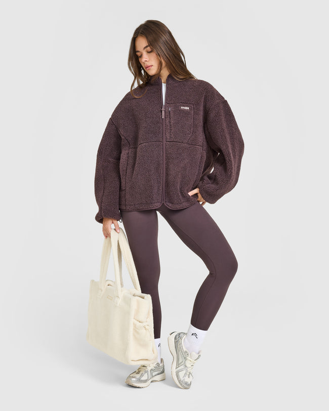 Fleece Jacket with Chest Pocket | Umber Brown