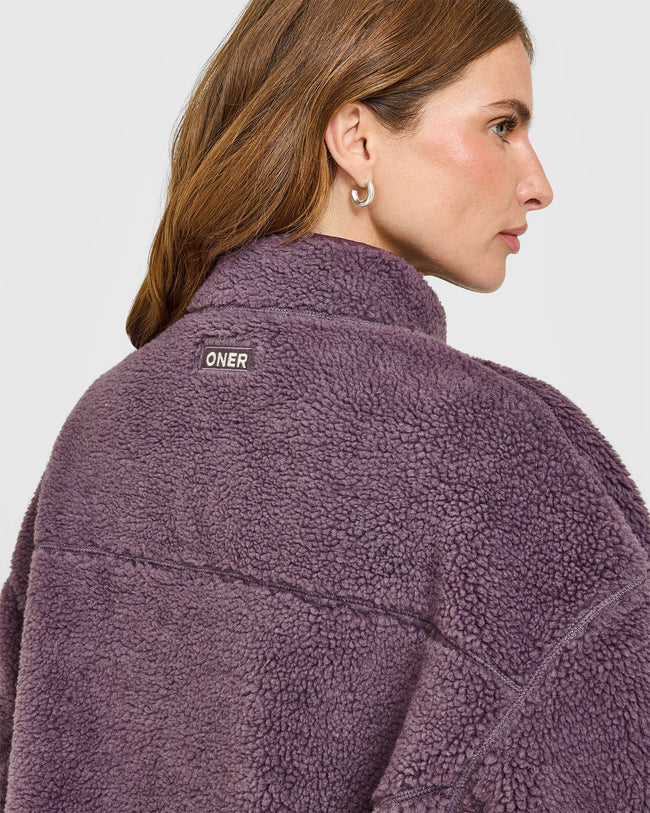 Fleece Jacket with Chest Pocket | Vintage Purple