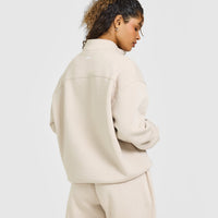 Foundations Oversized 1/4 Zip Sweatshirt | Sand