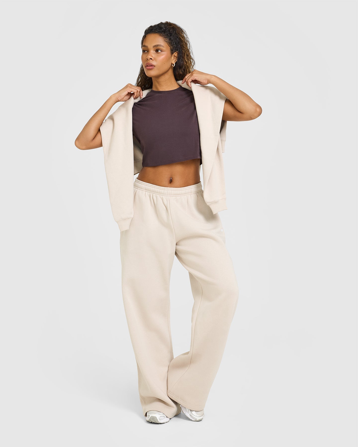 Foundations Oversized Straight Leg Joggers | Sand
