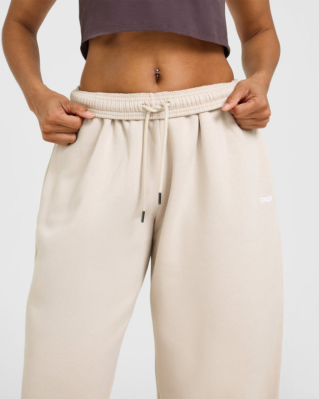 Foundations Oversized Straight Leg Joggers | Sand