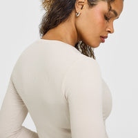 Mellow™ Rib Mid Long Sleeve Cardigan | Sand