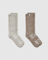 Slouchy Socks 2 Pack | Umber Brown/ Sand