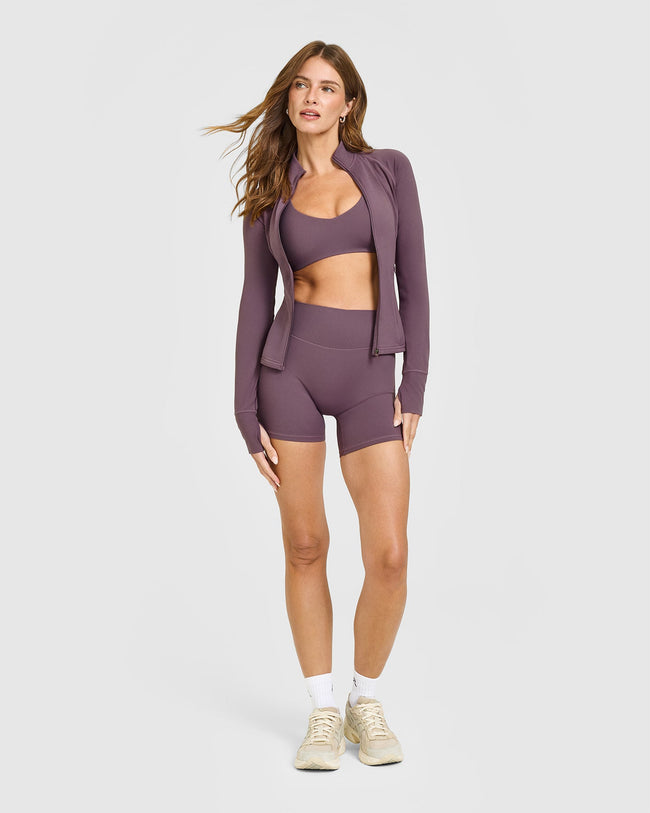 SoftMotion™ Bralette with White Logo | Vintage Purple