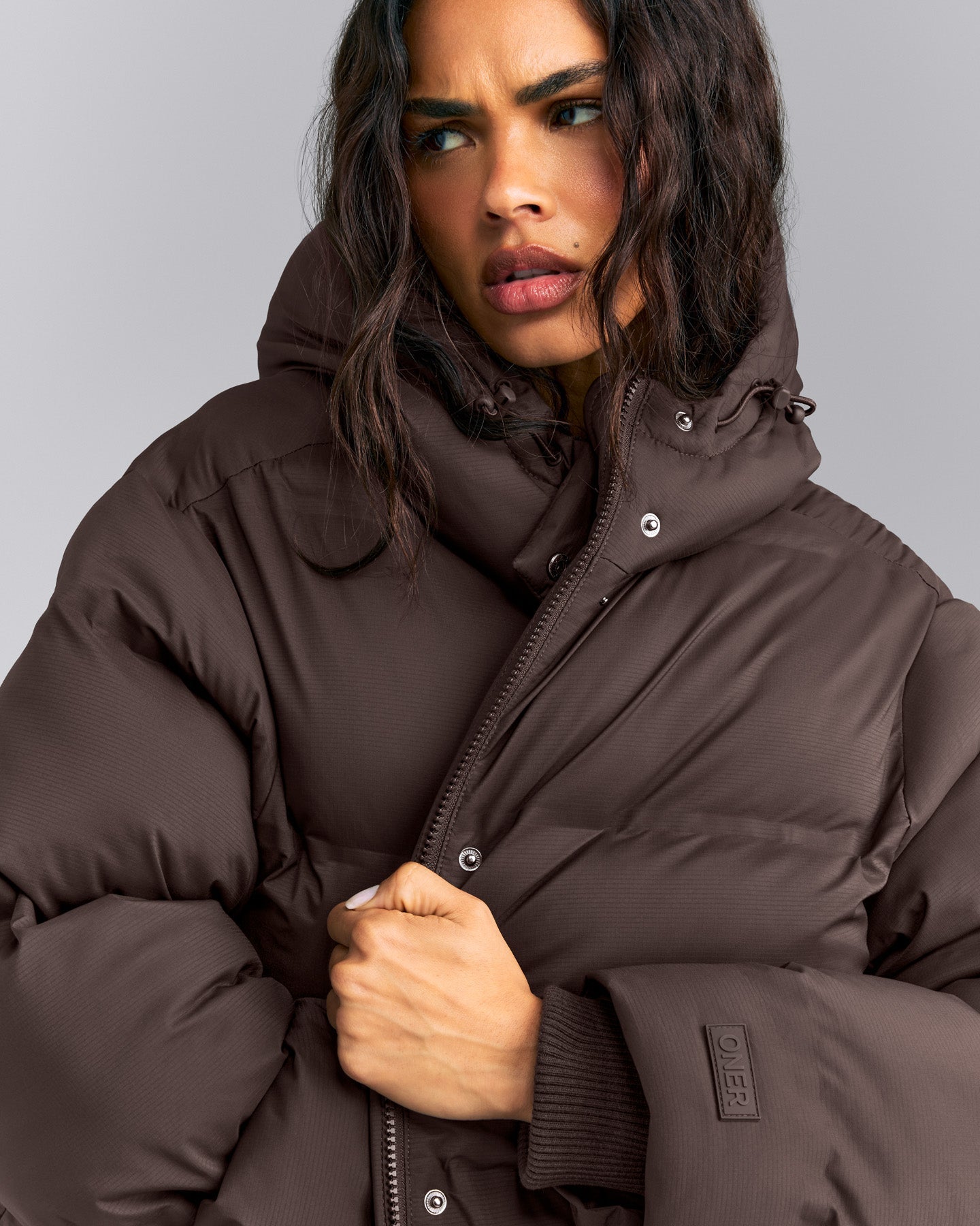 Oversized Longline Puffer Jacket | 70% Cocoa