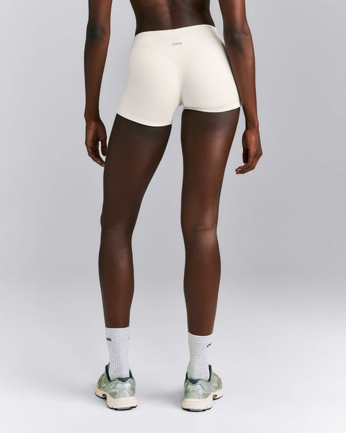 SoftMotion™ Double Layer Mid Rise Micro Shorts 4" | Marshmallow White