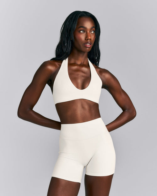 SoftMotion™ Minimal Halter Neck Bralette | Marshmallow White