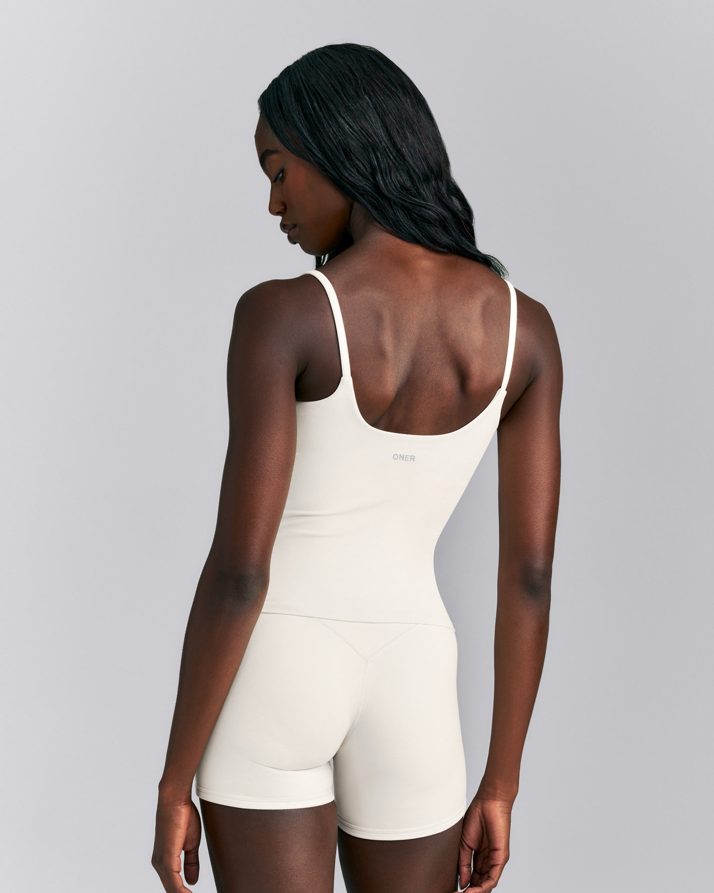 SoftMotion™ Strappy Vest with Built in Bra Shelf | Marshmallow White