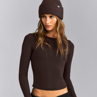 Wool Rib Knit Beanie | 70% Cocoa