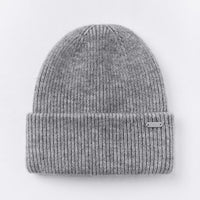 Wool Rib Knit Beanie | Grey Marl