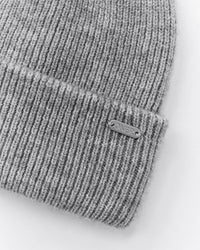 Wool Rib Knit Beanie | Grey Marl