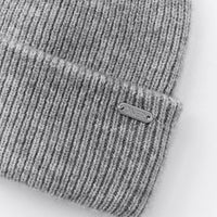 Wool Rib Knit Beanie | Grey Marl