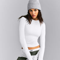 Wool Rib Knit Beanie | Grey Marl