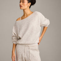 Oversized Knit Off-The-Shoulder Sweater Oat Marl | Oner Active UK