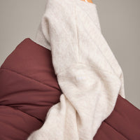 Oversized Knit Off-The-Shoulder Sweater Oat Marl | Oner Active UK