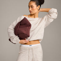Oversized Knit Off-The-Shoulder Sweater Oat Marl | Oner Active UK